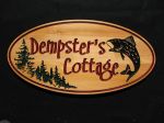 Cottage sign with trees and fish - most popular sign